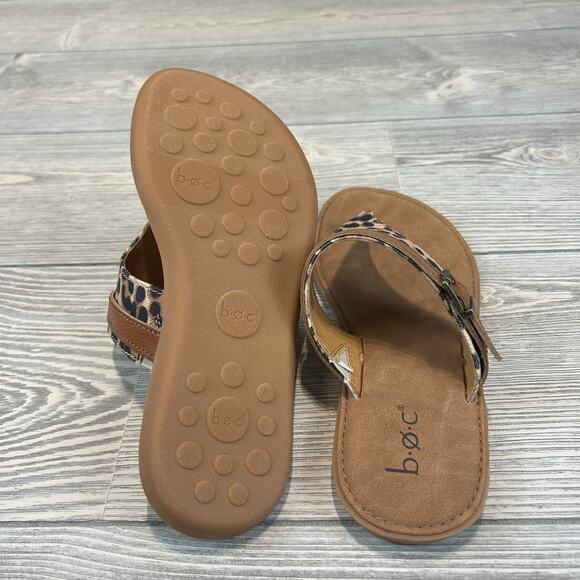 b.o.c. Mya Thong Sandals - Tan Leopard Canvas - NIB - Size 6M - Picture 3 of 5